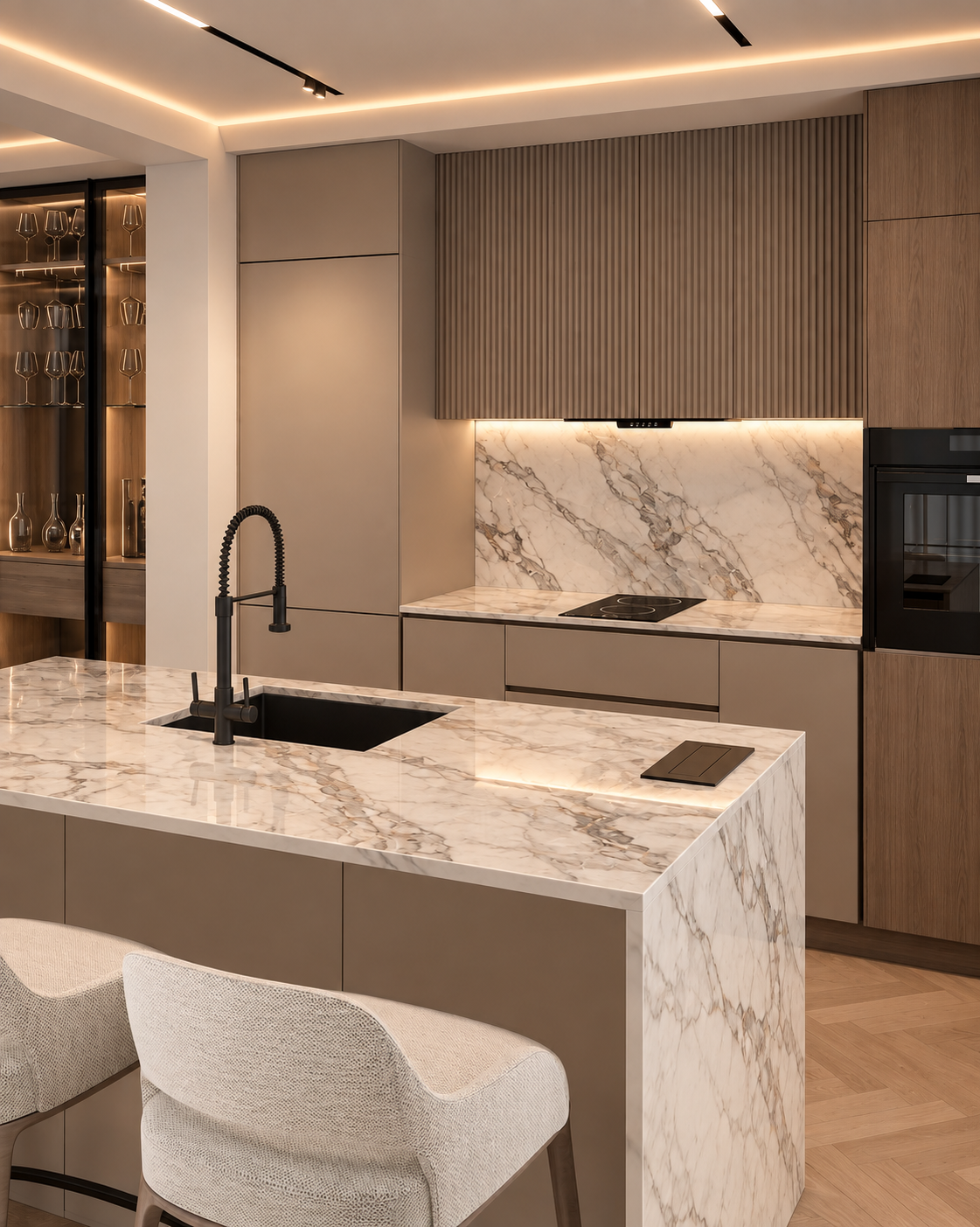 Apartment Interior 75 m² — Dark Warm Modern Gallery